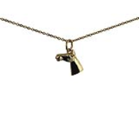 9ct Gold 8x10mm Horse Head Pendant with a 1.1mm wide cable Chain