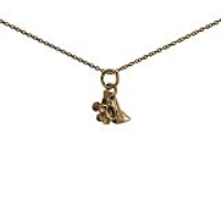 9ct Gold 8x12mm solid Pram Pendant with a 1.1mm wide cable Chain