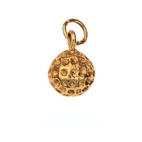 9ct Gold 9mm solid Golf Ball Pendant or Charm