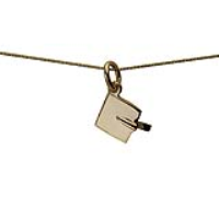 9ct Gold 9x9mm Graduation Cap Pendant with a 0.6mm wide curb Chain