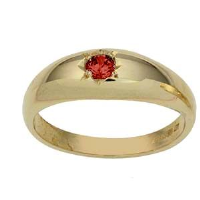 9ct Gold Garnet Gypsy set solitaire Dress Ring Sizes R-Z