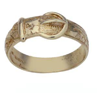 9ct Gold hand engraved Buckle Ring Sizes R-Z