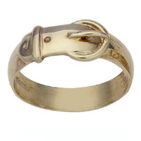 9ct Gold plain Buckle Ring Sizes R-Z