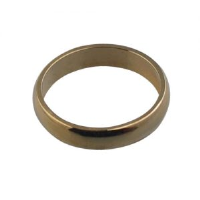 9ct Gold plain D shaped Wedding Ring 4mm wide Sizes I-P