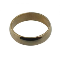 9ct Gold plain D shaped Wedding Ring 5mm wide Sizes I-P