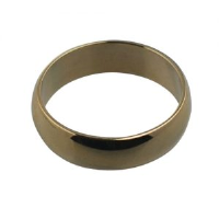 9ct Gold plain D shaped Wedding Ring 5mm wide Sizes Q-Z