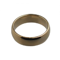 9ct Gold plain D shaped Wedding Ring 6mm wide Sizes Q-Z