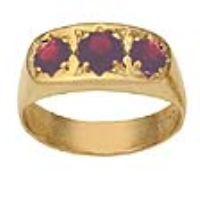 9ct Gold set with 3 Garnet&#39;s dress Ring Sizes R-Z