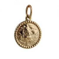 9ct Rose Gold 13mm round St Christopher Pendant Only Suitable for Children