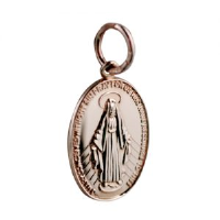 9ct Rose Gold 16x11mm oval Miraculous Medallion Medal Pendant