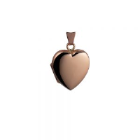 9ct Rose Gold 21x19mm heart shaped plain Locket