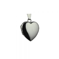 9ct White Gold 21x19mm heart shaped plain Locket