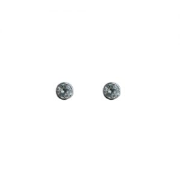 9ct White Gold 4mm round collet set with Cubic Zirconia Stud Earrings no Hallmark