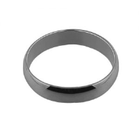 9ct White Gold plain D shaped Wedding Ring 5mm wide Sizes Q-Z