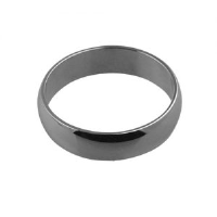 9ct White Gold plain D shaped Wedding Ring 6mm wide Sizes Q-Z