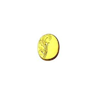 Hard Gold Plated 12x8mm oval hand engraved Tie Tack