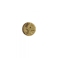 Hard Gold Plated 12x8mm round hand engraved Tie Tack