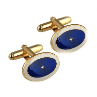 Hard Gold Plated 13x19mm oval sunburst enamel swivel Cufflinks