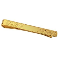 Hard Gold Plated 6x55mm hand engraved Tie Slide