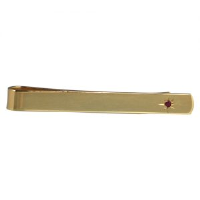 Hard Gold Plated 6x55mm star set Ruby Tie Slide