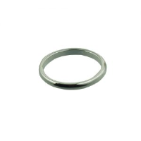 Platinum 2mm plain D shaped Wedding Ring Sizes I-P