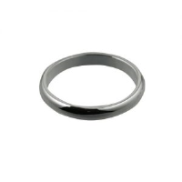 Platinum 3mm plain D shaped Wedding Ring Sizes Q-Z