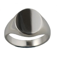 Platinum 950 16x14mm solid plain oval Signet Ring Sizes R-W