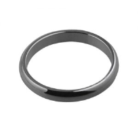 Platinum plain D shaped Wedding Ring 3mm wide Sizes I-P