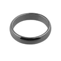 Platinum plain D shaped Wedding Ring 4mm wide Sizes I-P