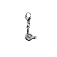 Silver 10x10mm Hairdressers Hair Dryer Charm on a lobster trigger