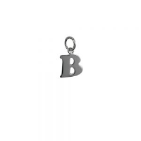 Silver 10x10mm plain Initial B Pendant or Charm