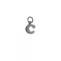Silver 10x10mm plain Initial C Pendant or Charm