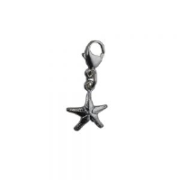 Silver 10x10mm Starfish Charm on a lobster trigger