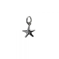 Silver 10x10mm Starfish Pendant or Charm