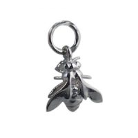 Silver 10x11mm Bee Pendant or Charm