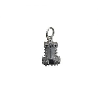 Silver 10x13mm hollow Westminster Abbey Pendant or Charm