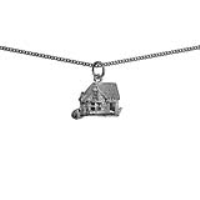 Silver 10x13mm moveable Pub Pendant with a 1.3mm wide curb Chain 22 inches