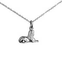 Silver 10x16mm Sphinx Pendant with a 1mm wide rolo Chain