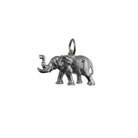 Silver 10x20mm Elephant Pendant or Charm