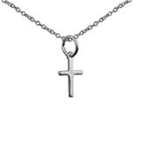 Silver 10x9mm Cross symbol of faith Pendant with a 1mm wide rolo Chain 20 inches