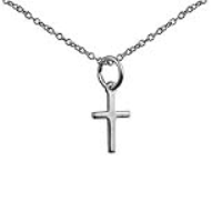 Silver 10x9mm Cross symbol of faith Pendant with a 1mm wide rolo Chain 24 inches