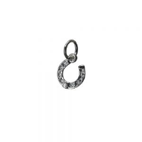 Silver 10x9mm Lucky Horse Shoe Pendant or Charm