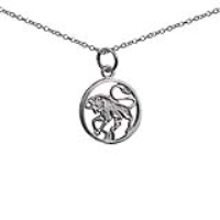 Silver 11mm pierced Taurus Zodiac Pendant with a 1mm wide rolo Chain 24 inches