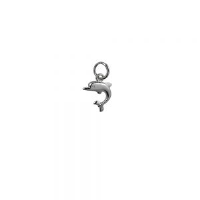 Silver 11x11mm Dolphin Pendant or Charm