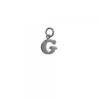 Silver 11x12mm plain Initial G Pendant or Charm