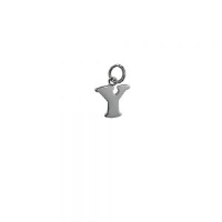 Silver 11x12mm plain Initial Y Pendant or Charm