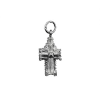 Silver 11x17mm hollow Westminster Abbey Pendant or Charm