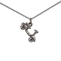 Silver 11x20mm Scooter Pendant with a 1mm wide rolo Chain 16 inches Only Suitable for Children