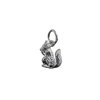 Silver 11x9mm sitting Squirrel Pendant or Charm