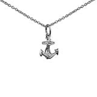 Silver 12x11mm Anchor symbol of hope Pendant with a 1mm wide rolo Chain 20 inches